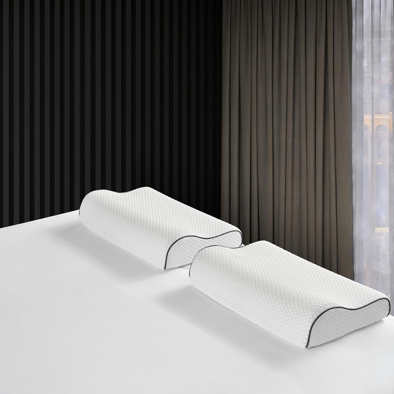 Z-Hom Almohada Cervical, Almohada Viscoelástica, Almohada para Dormir De Lado, Almohada Ergonómica, Almohada Antirronquidos, Almohada Ortopédica para Dormir, Funda Extraíble (49 X 30 X 7/10 Cm) Almohadas Ortopédicas Cervicales Naty Shop