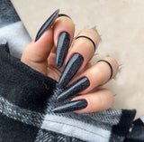 Mouyouglow-uñas largas Stiletto, color blanco lechoso, degradado, purpurina rosa, uñas postizas frescas con pegamento, uñas artificiales con purpurina rosa ombré