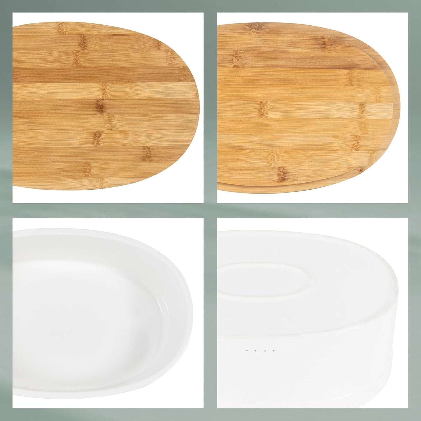 Kela panera con orificios de ventilación, panera de cerámica, SALENA, panera, blanco, 36,5 x 23,5 x 14 cm Cajas de almacenamiento de alimentos Naty Shop