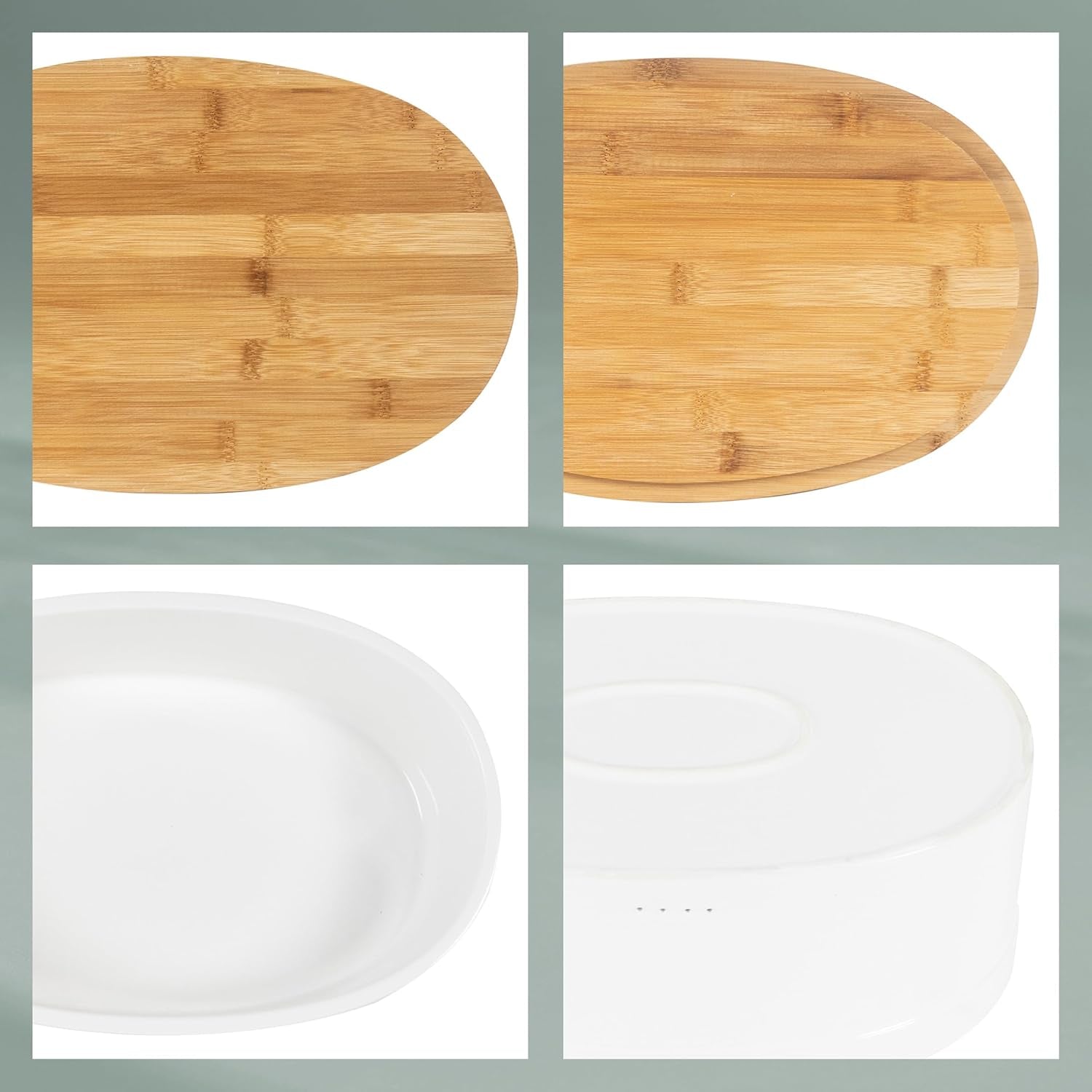 Kela panera con orificios de ventilación, panera de cerámica, SALENA, panera, blanco, 36,5 x 23,5 x 14 cm Cajas de almacenamiento de alimentos Naty Shop