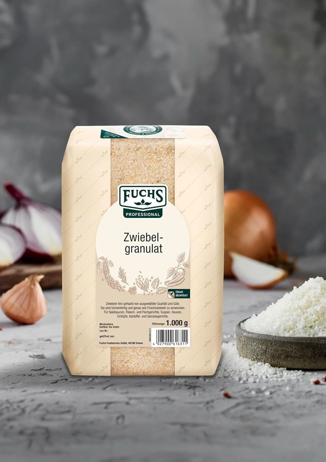 Fuchs Professional cebolla granulada, 1 Kg Especias Naty Shop