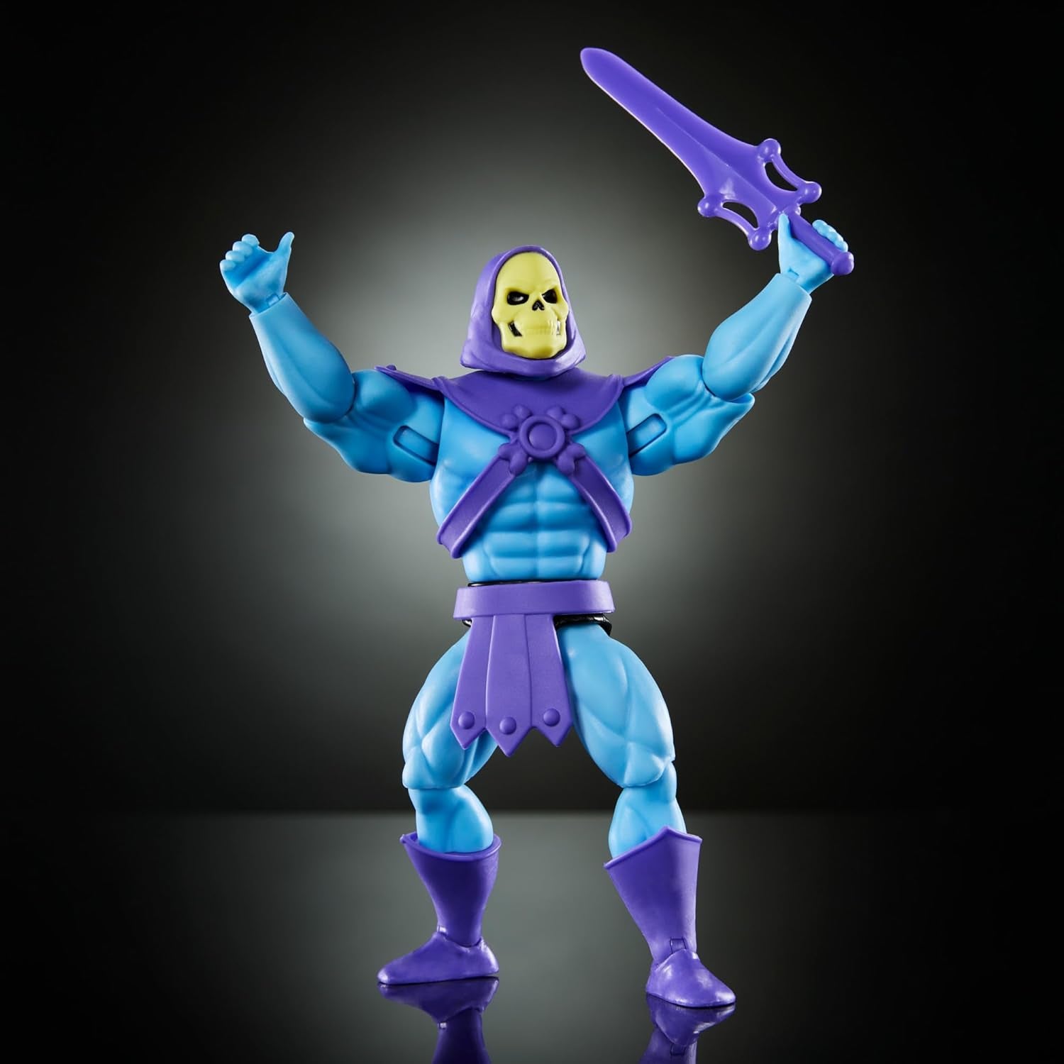 Juguete Masters of the Universe Origins, figura de Skeletor de la colección de dibujos animados, villano de aprox. 14 cm con armadura, bastón, espada y 2 máscaras, Figuras de acción HYD24 Naty Shop