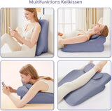 Almohada de lectura para cama y sofá, almohada de plumas, almohada de espuma viscoelástica, almohada para dormir de lado, almohada ergonómica de apoyo para la espalda para leer y mirar televisión