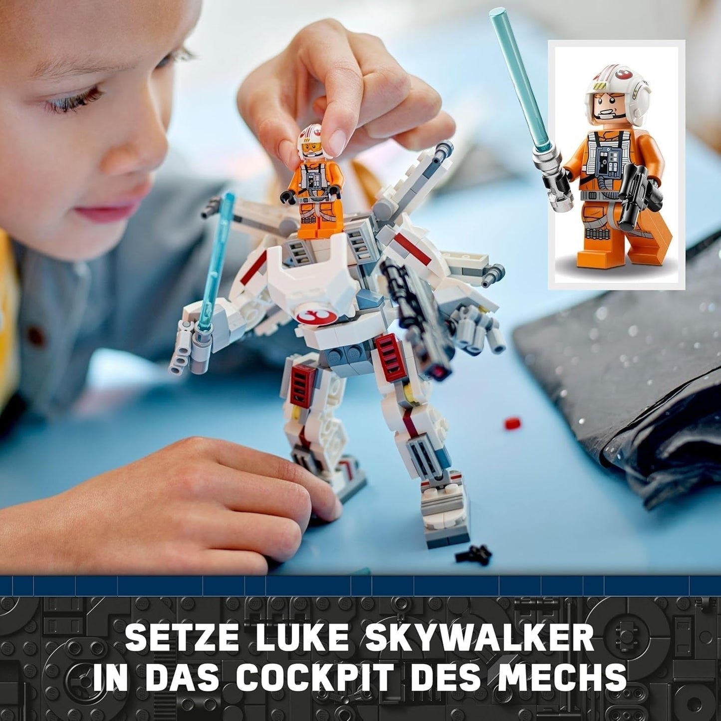 LEGO Star Wars X-Wing Mech de Luke Skywalker, ladrillos de juguete coleccionables, aventura de acción, idea de regalo para niños y niñas creativos a partir de 6 años 75390 Juegos de construcción Besuche den LEGO-Store
