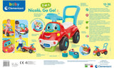 Clementoni - 17747 - Nicolò Go Go 3 en 1 - Coche de montar, altavoz electrónico de aprendizaje, primeros pasos, luces y sonidos, juego para niños de 1 año - Made in Italy Bebe Toys Naty Shop