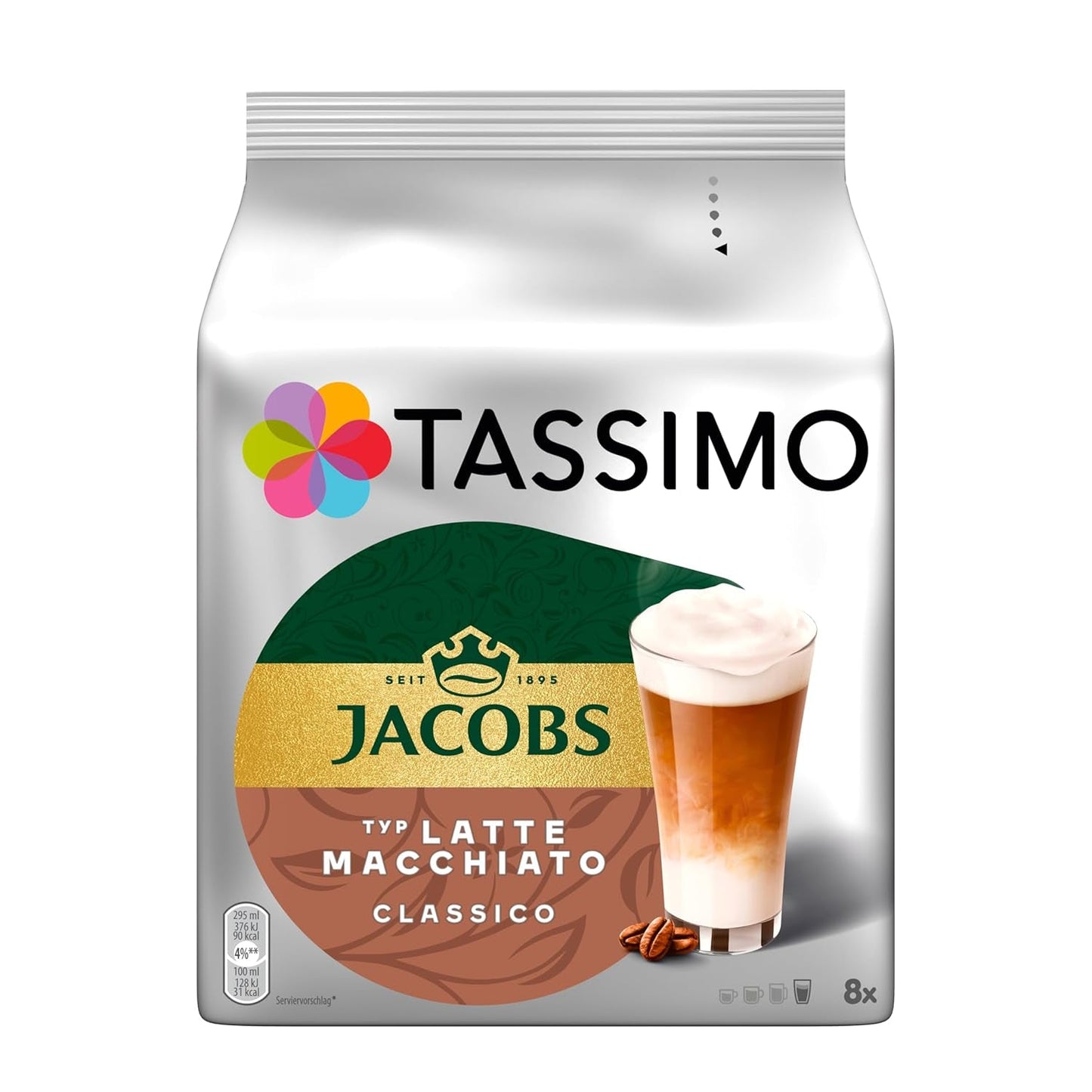 Tassimo Kapseln Jacobs Type Latte Macchiato Classico, 5 x 8 cápsulas, 40 cápsulas de café