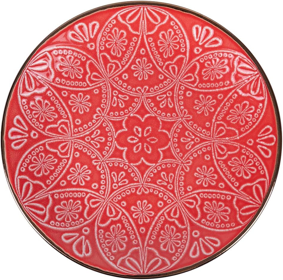Vajilla de gres de 12 piezas, 4 juegos de platos en 4 diseños diferentes, Baku Sunset