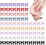 100 piezas Juegos de decoraciones de uñas 3D Schleifen Nagelanhänger Nagelkunst Dekorationen Schleife Für Acrylnägel, Süße Kawaii-Schleifenanhänger, Hübsche Nagel-Schleifenanhänger-Dekoration