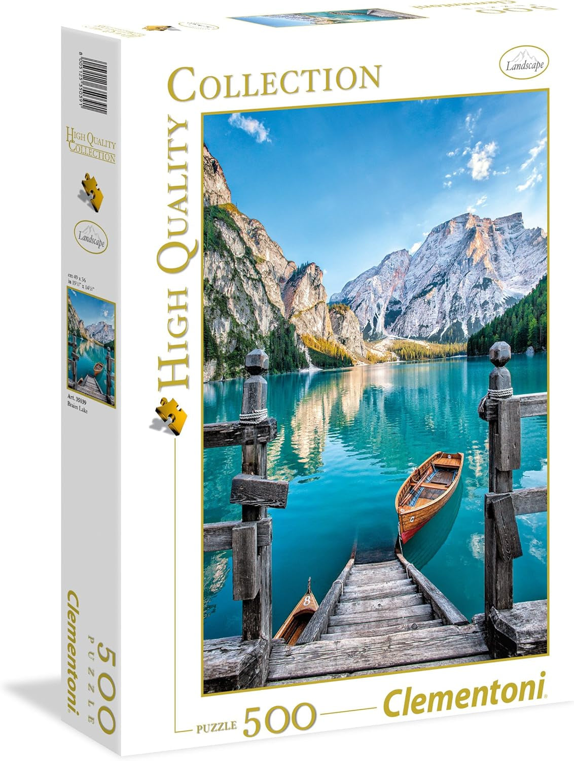 Clementoni 35039 Lago Braies - Puzzle De 500 Piezas A Partir De 9 Años Puzzle Colorido Para Adultos Con Colores Atrevidos Juego De Habilidad Para Toda La Familia Bonita Idea De Regalo Puzzle Naty Shop Título predeterminado
