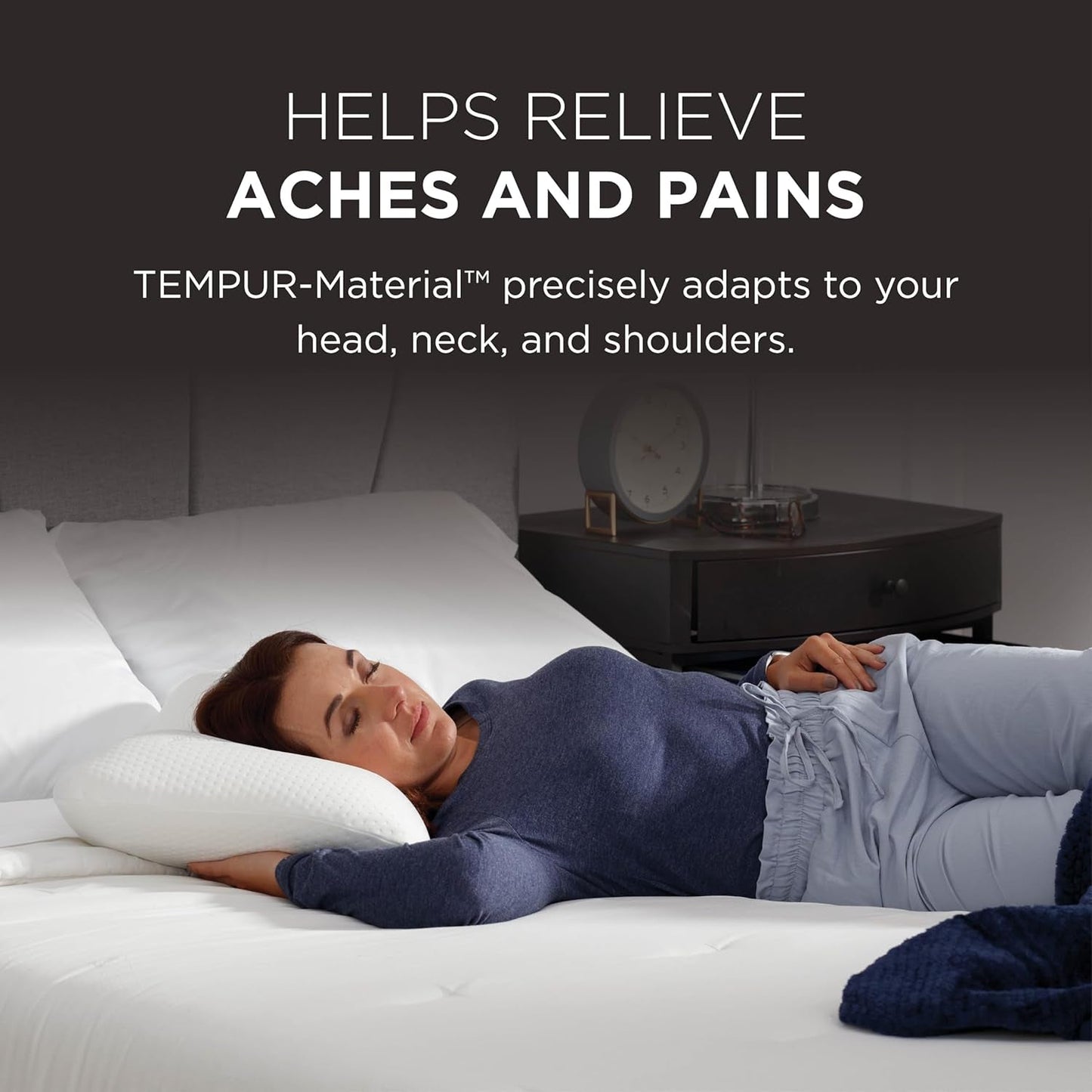 TEMPUR-PEDIC Almohada Symphony Fabricada en viscoelástica, Lujosa, Suave, Estándar, Blanco Almohadas estándar Naty Shop