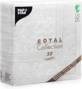Papstar 11682 50 servilletas "Royal Collection" pliegue 1/4 40 X 40 cm "Adornos", blanco