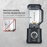 CASO Powerblender B 2000 - Batidora con base profesional, 30.000 U/Min, 2000 Watt, Bruchsicherer Tritan-Mixbehälter (2 L), libre de BPA, función Pulse, Shake, Smoothie, 8-Fach Messer-System Mit Titanbeschichtung Kitchen Naty Shop