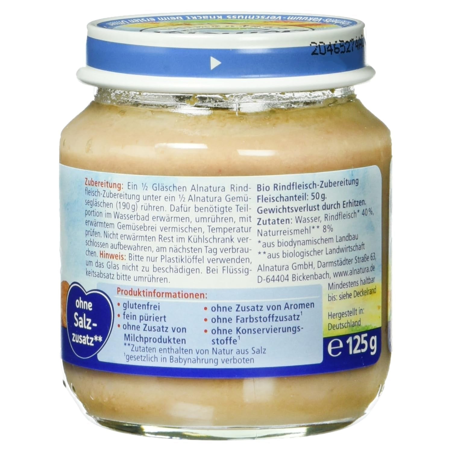 Elaborado con carne de vacuno ecológica, 125 g