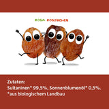 FRECHE FREUNDE Pasas orgánicas, Trockenfrüchte ohne Zucker, ohne Zusatzstoffe, ungeschwefelt, in kleinen Snackboxen, Sultaninen für Kinder, paquete de 20, 20 x (3x14g)