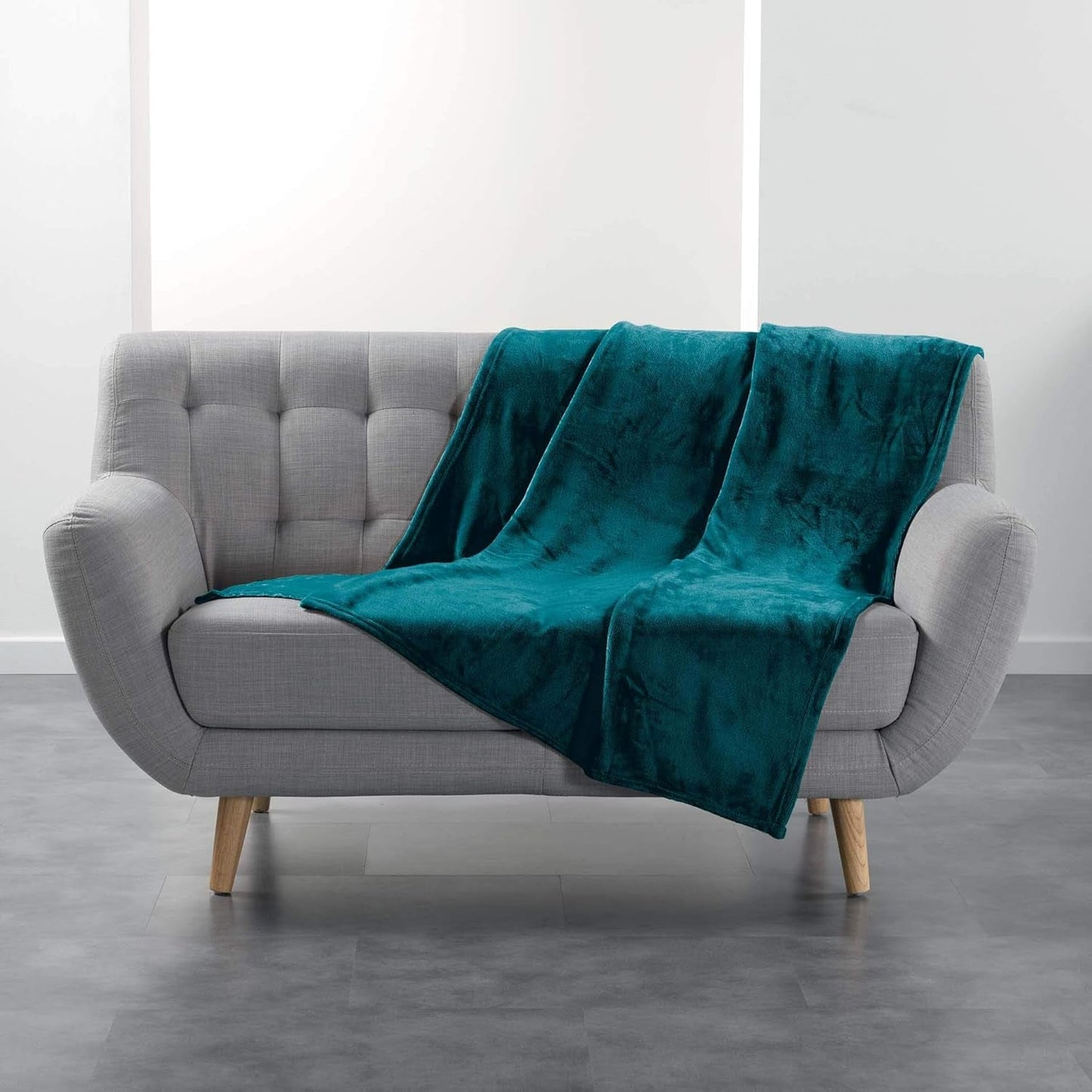 Douceur D'Intérieur FLANOU Plaid, Poliéster, Azul, 125 X 150 Cm Edredones y colchas Naty Shop Título predeterminado