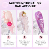 Makartt Gel Adhesivo de Diamantes de Imitación - Juego de Pegamento de Uñas UV de 15 ml con Dijes de Uñas Rosas, Joyería de Uñas con Círculo de Corazón y Accesorios de Diseño de Uñas para Manicura en el Hogar, Regalo del Día de San Valentín