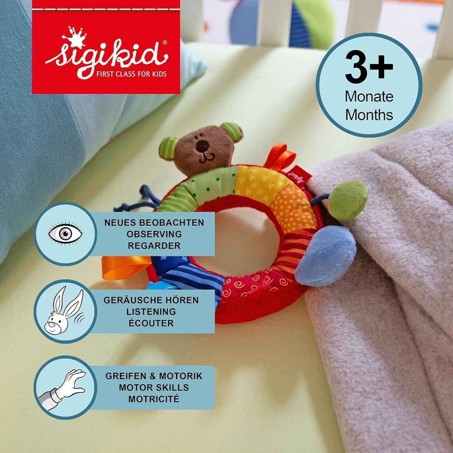 SIGIKID 40490 Anillo activo Baby Activity PlayQ Juguete para niñas y niños recomendado a partir de 3 meses multicolor Baby Toys Naty Shop