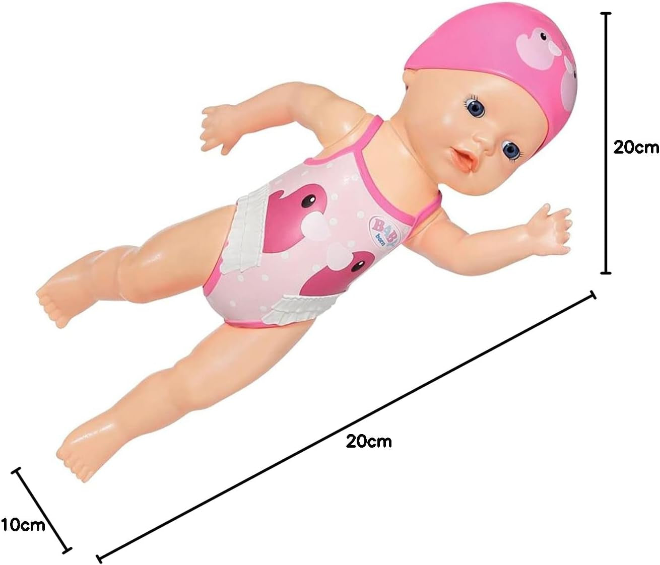 BABY Born Mi Primera Niña Nadadora - Muñeca 30cm - Muñeca de Baño con Mecanismo Giratorio, Resistente al Agua - Funciona sin Pilas - Apto para niños a partir de 1 año