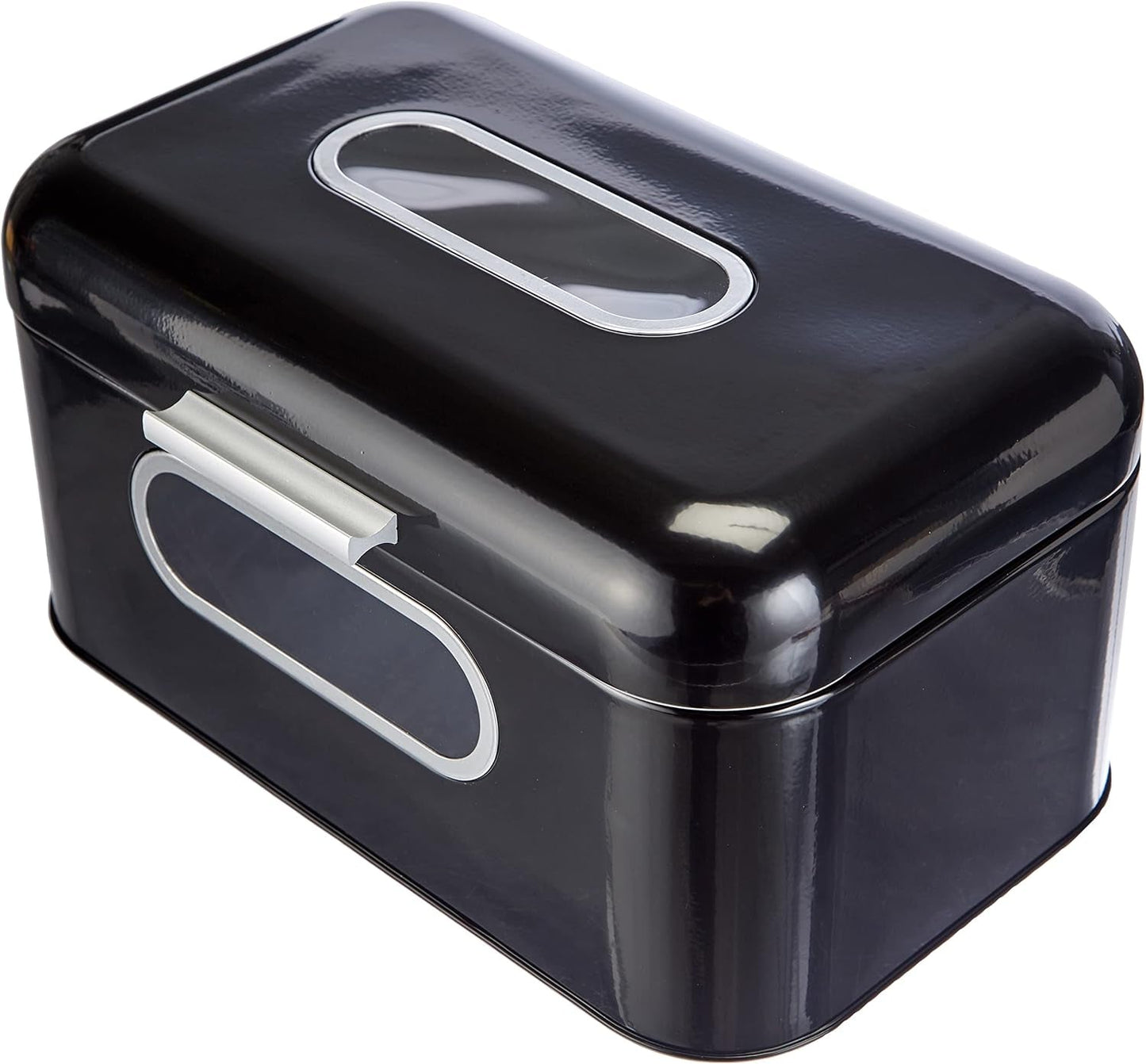 ECHTWERK Panera de metal retro con ventana y tapa, juego de 3 elegantes cajas de almacenamiento, capacidad de 1,4 l, cajas de almacenamiento de alimentos rojas Naty Shop negro S individual