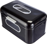 ECHTWERK Panera de metal retro con ventana y tapa, juego de 3 elegantes cajas de almacenamiento, capacidad de 1,4 l, cajas de almacenamiento de alimentos rojas Naty Shop negro S individual