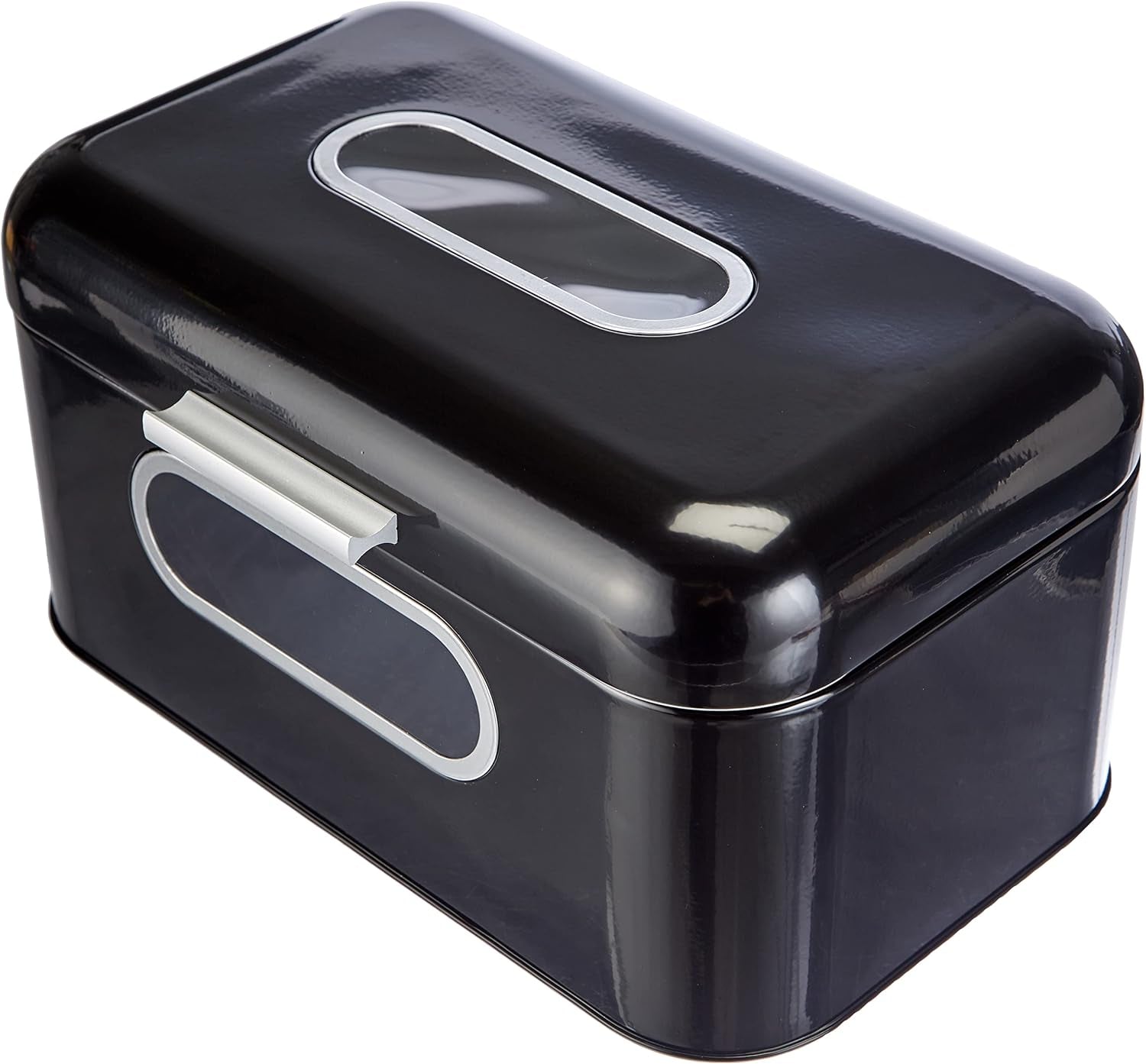 ECHTWERK Panera de metal retro con ventana y tapa, juego de 3 elegantes cajas de almacenamiento, capacidad de 1,4 l, cajas de almacenamiento de alimentos rojas Naty Shop negro S individual