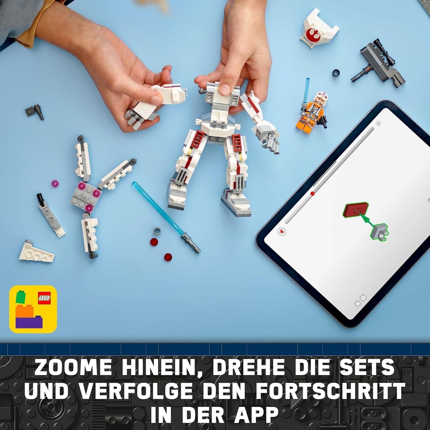 LEGO Star Wars X-Wing Mech de Luke Skywalker, ladrillos de juguete coleccionables, aventura de acción, idea de regalo para niños y niñas creativos a partir de 6 años 75390 Juegos de construcción Besuche den LEGO-Store