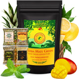Juego de Té Yerba Mate ● Té Mate Mango Tropicales 500G ● Juego de Té Mate 4X25G ● Té Mate con Frutas ● Té Yerba Mate con Mango, Piña, Limón