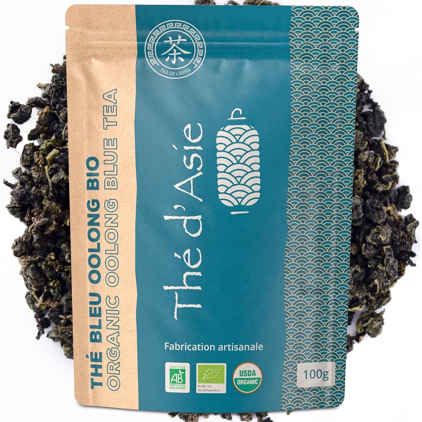 Khla - Té Bio Oolong 100 G - Té Azul - Té Suelto Natural - Té Asiático Orgánico - Suelto y Cortado - Té de Hierbas e Infusiones - De China