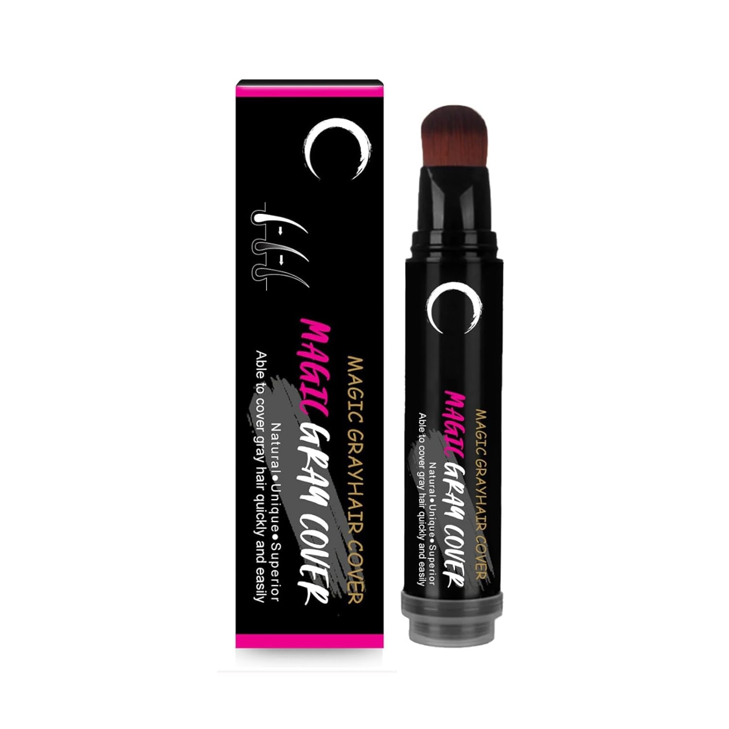Pluma de tinte para el cabello desechable marrón negro cubierta de raíz gris instantánea tinte para el cabello crema lápiz en barra cubierta temporal rápida tinte para el cabello blanco Naty Shop Brown
