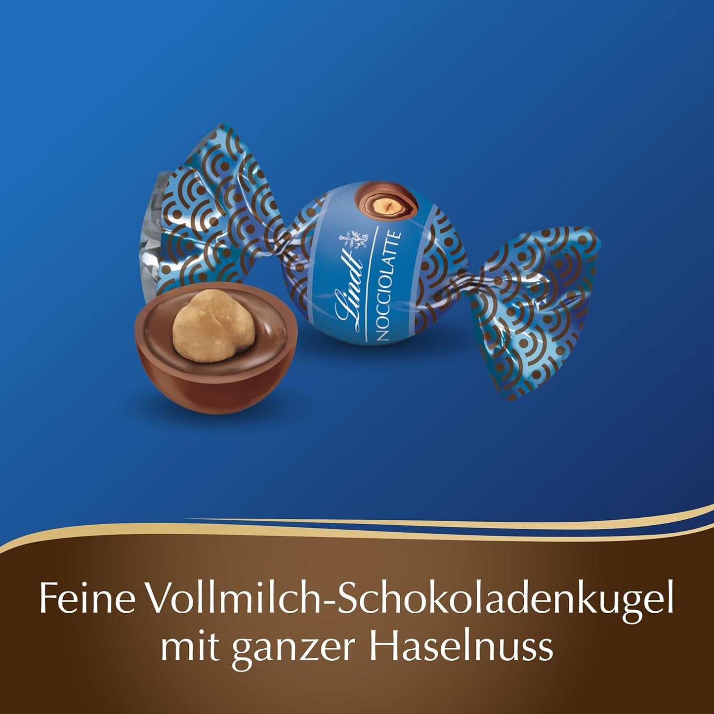 Lindt Roulette Ball Nocciolatte, chocolate con leche con relleno de crema de avellanas y avellanas enteras, 3000g