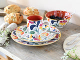 CreaTable, 17407, serie Folklore, juego de vajilla de 16 piezas para 4, servicio combinado de porcelana, apto para lavavajillas y microondas, fabricación de calidad