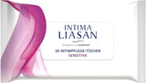 Intima Liasan de Sagrotan Compresas higiénicas íntimas Sensitive, sin jabón y sin alcohol, 30 unidades