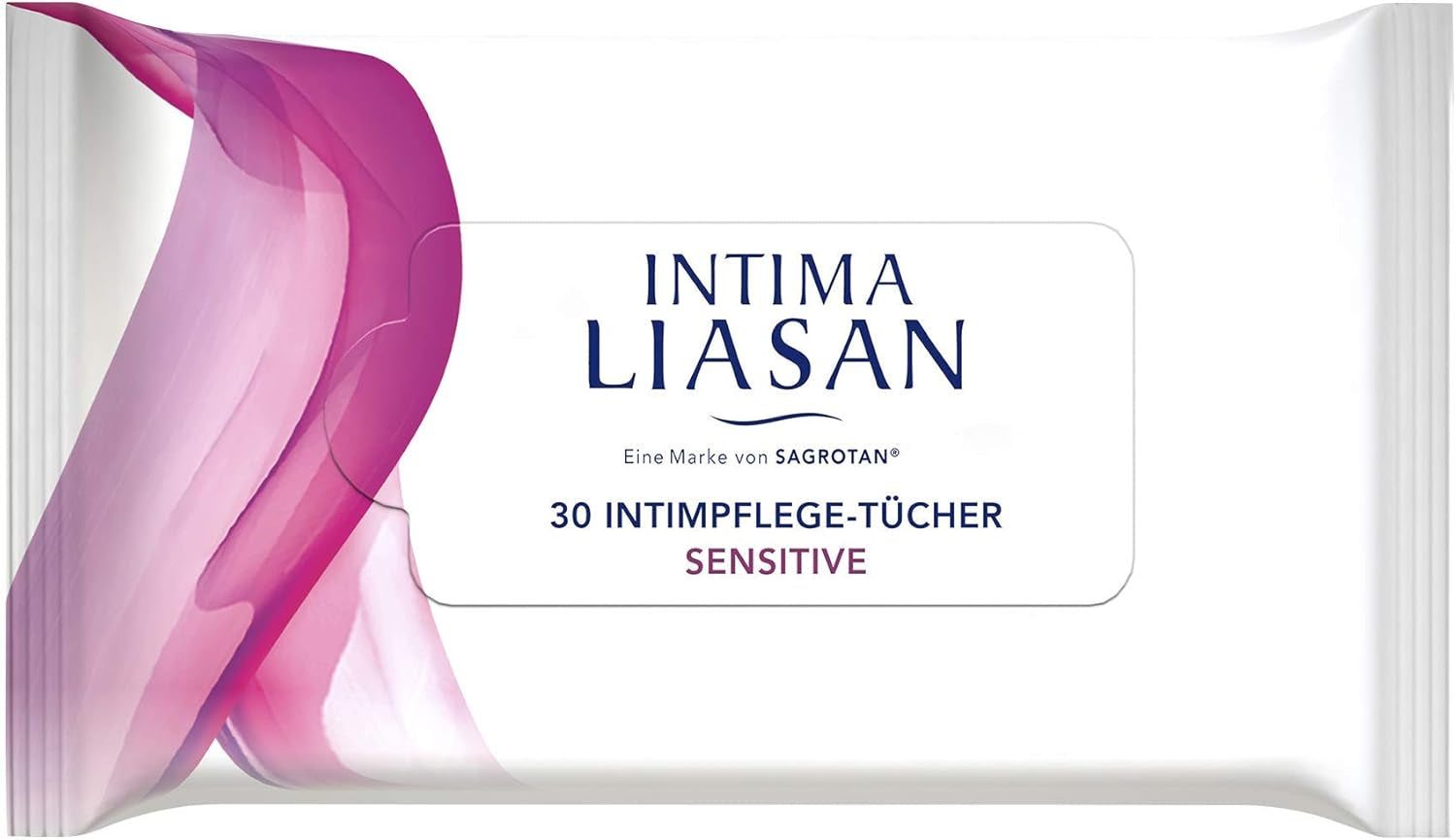 Intima Liasan de Sagrotan Compresas higiénicas íntimas Sensitive, sin jabón y sin alcohol, 30 unidades