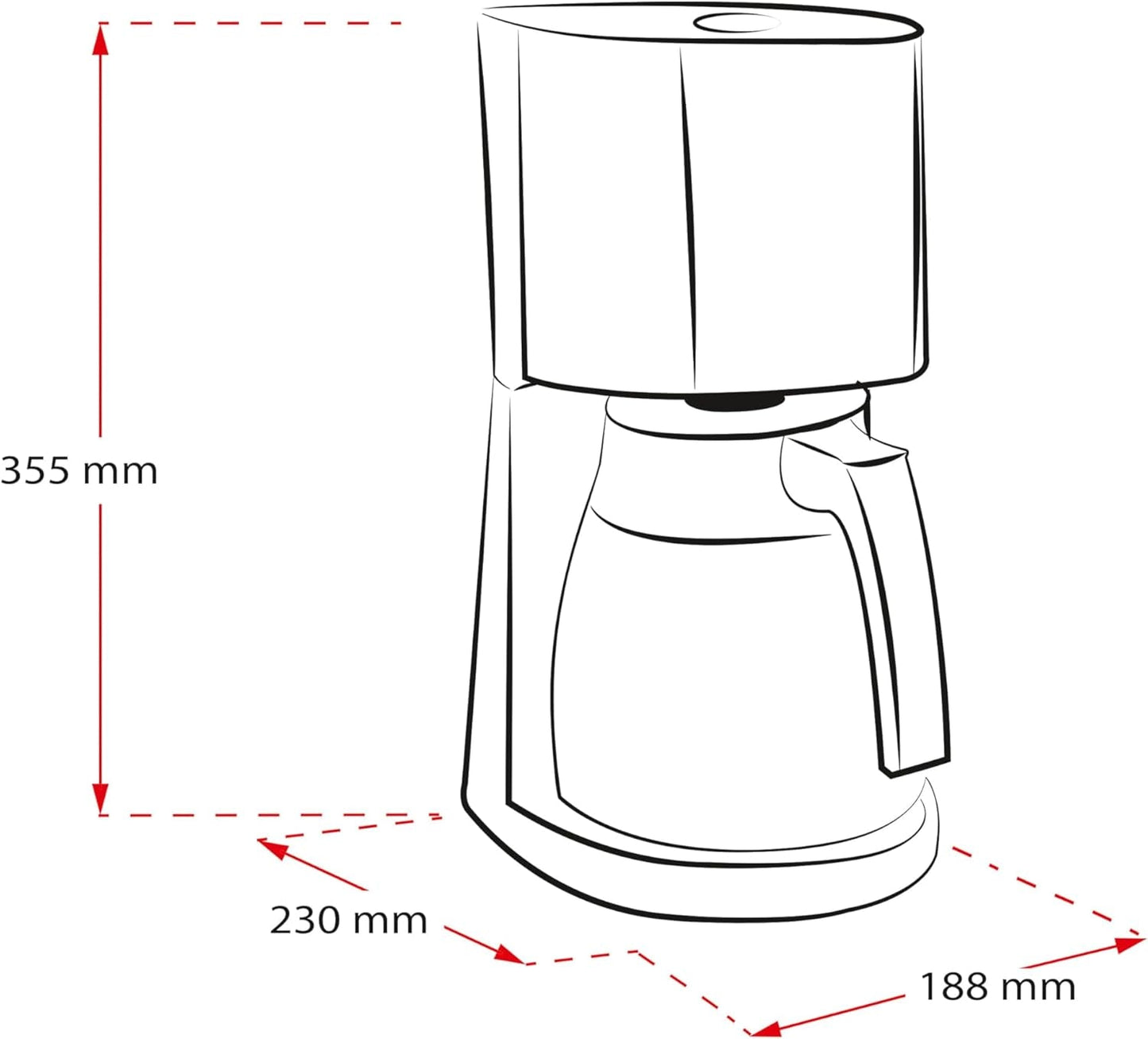 Melitta Enjoy Top Therm - Cafetera espresso con filtro y jarra térmica en acero inoxidable, para hasta 10 tazas de café, negro/acero inoxidable