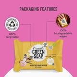 Toallitas húmedas para manos Marcel's Green Soap, paquete de 60, vainilla y flor de cerezo, a base de plantas, orgánicas