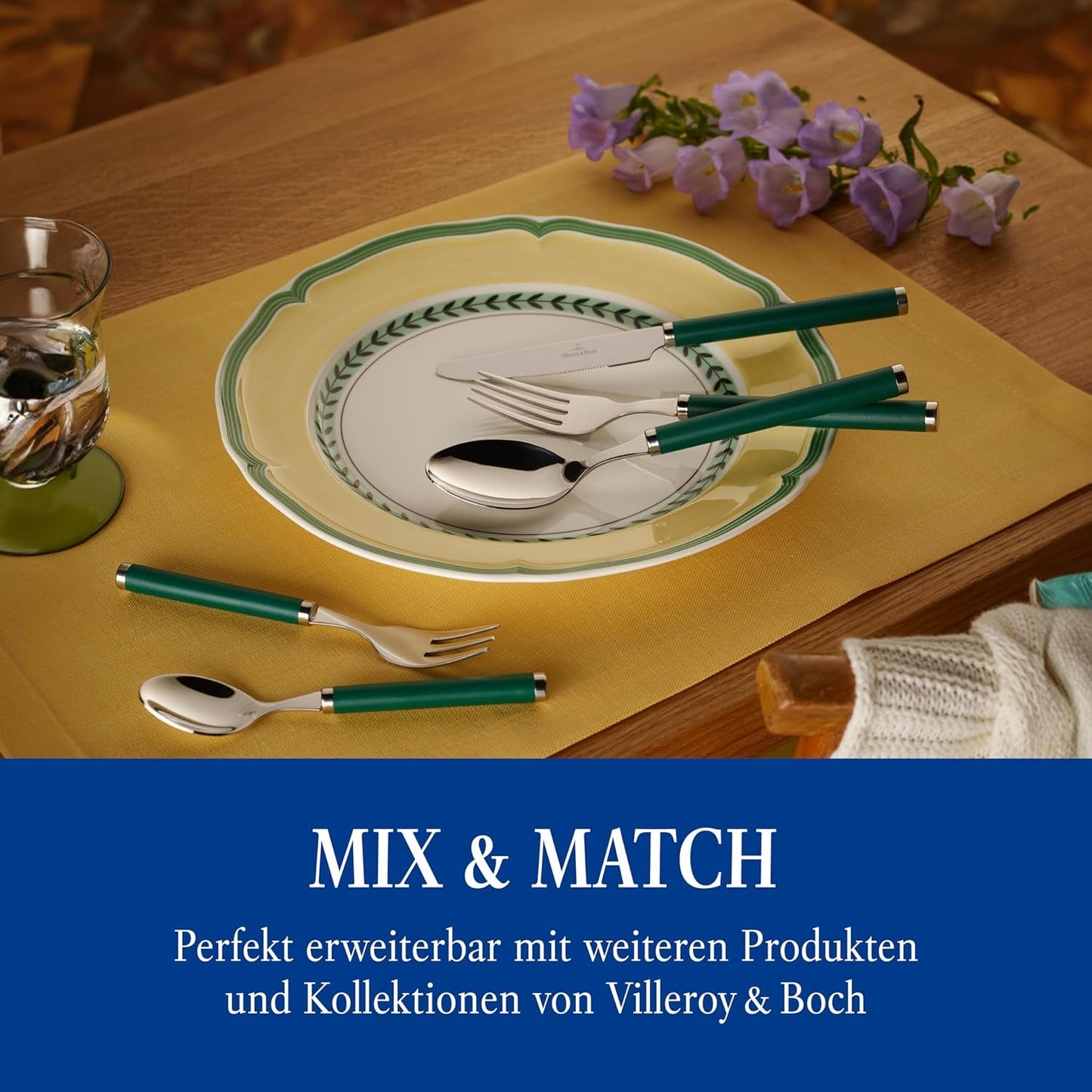 Villeroy & Boch - Juego de cubiertos Play! Jardín Verde, 30 piezas Cocina Naty Shop