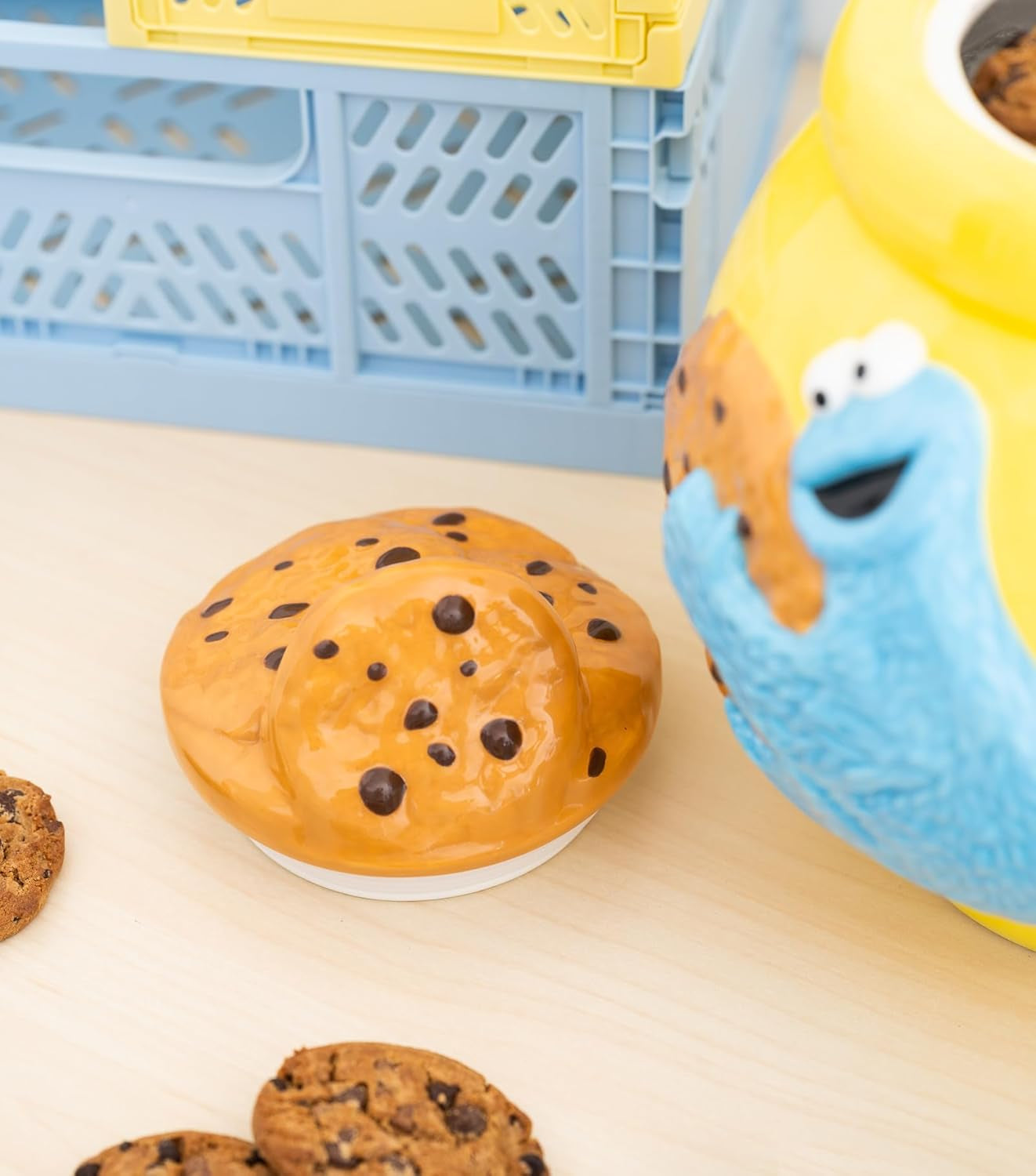 Grupo Erik Tarro de Cerámica para Galletas Barrio Sésamo El Monstruo de las Galletas - Tarro para Galletas con Tapa Grande 21,0 x 27,0 x 22,0 cm Tarro con Tapa Mercancía Oficial de Barrio Sésamo Cajas para Conservar Alimentos Naty Shop
