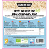 Semillas de sésamo orgánicas 3 kg, semillas oleaginosas orgánicas crudas, sésamo blanco, peladas naturalmente, sin tostar, fuente de calcio y hierro, paquete económico