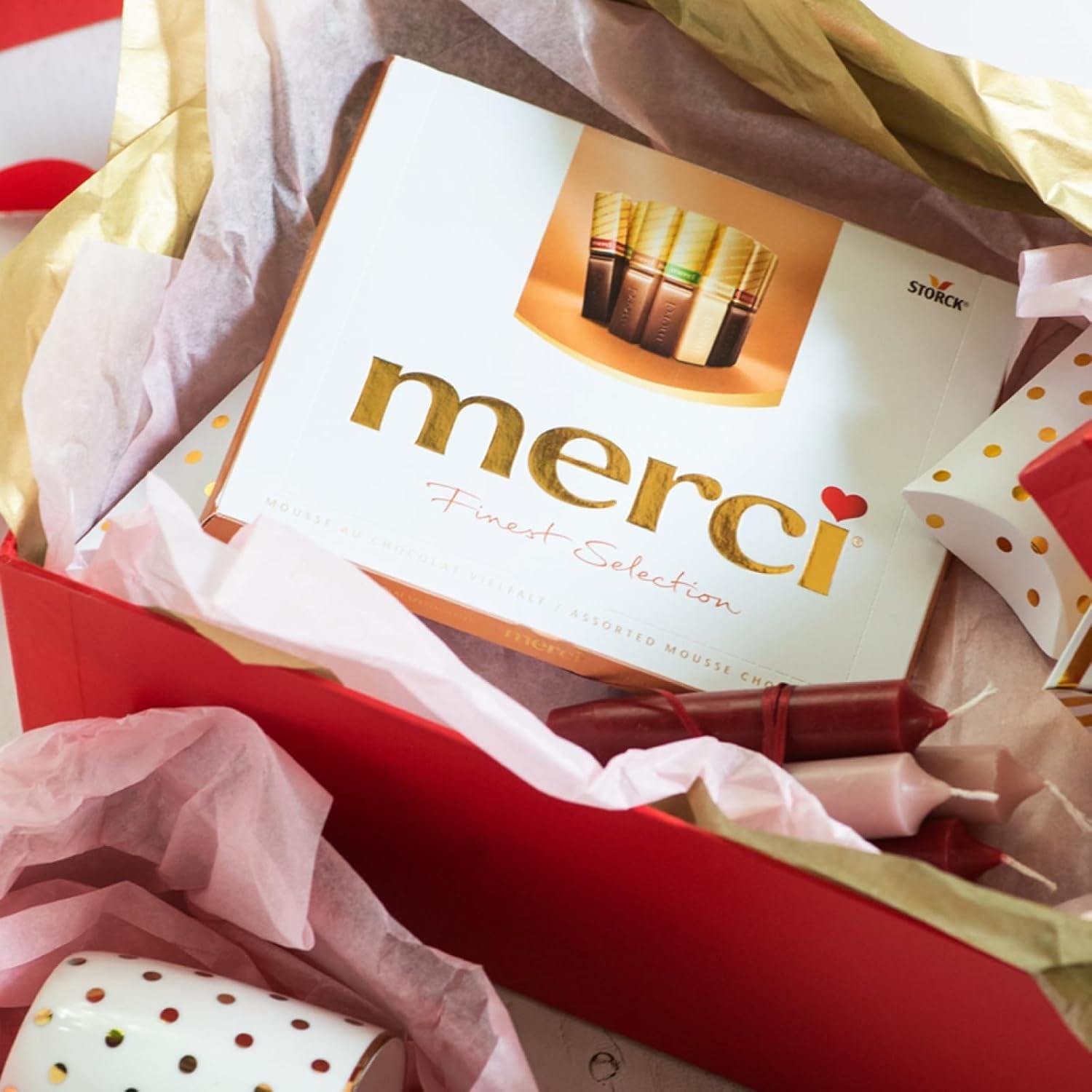 merci Variedad Mousse au Chocolat Finest Selection – 1 x 210 g – Especialidades Exquisita Mousse de Chocolate – Bombones rellenos y sin relleno