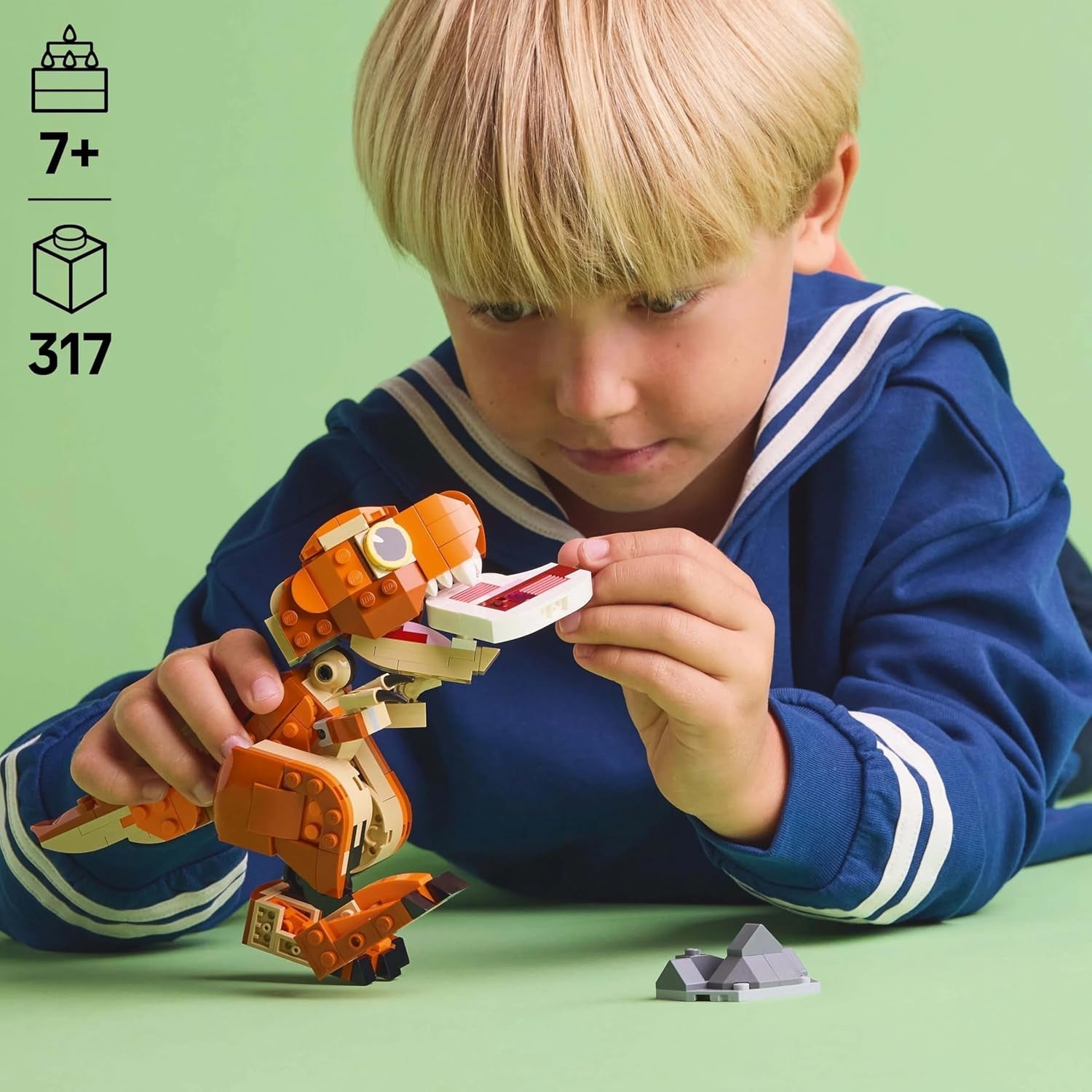 LEGO Jurassic World Little Eatie: T.Rex Juguete de construcción para niños y niñas Set de construcción de dinosaurios de 7 años Modelo de regalo para niños con boca, cabeza y cola móviles 76967 Juegos de construcción Besuche den LEGO-Store
