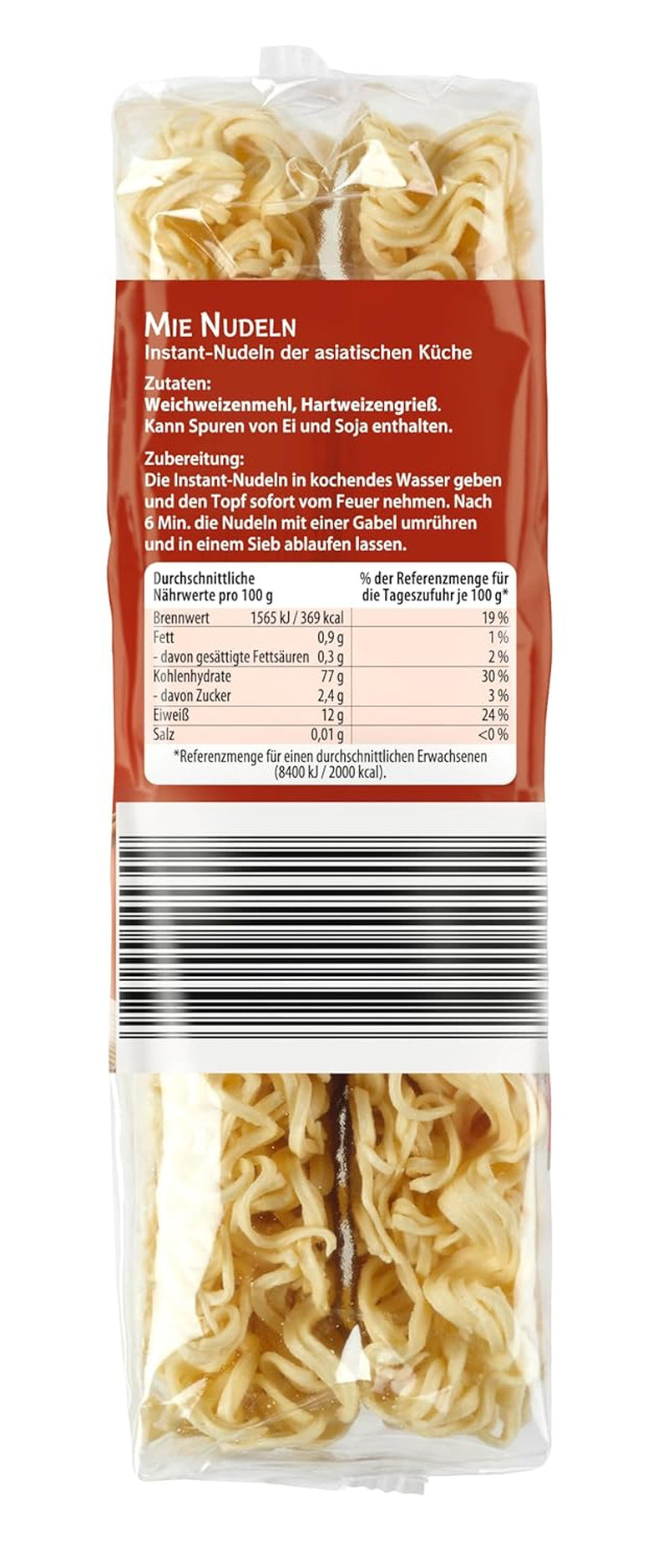 Jardín de Bambú - Fideos Mie | Fideos instantáneos para la cocina asiática | Ideal para platos al wok o sopas Veganos | bolsa de 250g