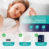 ZenPur Almohada ortopédica para el cuello 40x60-13cm, Almohada viscoelástica para la cabeza - Almohada ergonómica para dormir para cuello y hombros, certificado Oeko-TEX