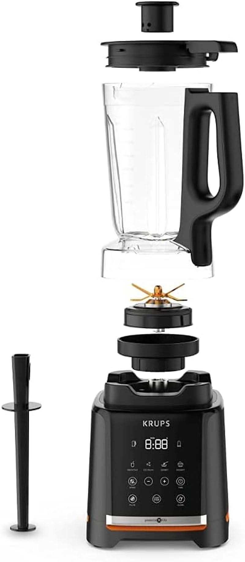 Krups Highspeed - Batidora de pie Infinymix KB9158 | 1600 vatios | 5 programas automáticos + instalación manual | Tritanbehälter | incluido Robo de seguridad | Batidos, batidos, hielo picado | Schwarz Cocina Tienda Naty