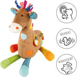 SIGIKID 42863 Jirafa XXL Juguete Bebé, Juguete Educativo PlayQ, Peluche con Mordedor, Sonajero, Espejo, Chirriante, para Bebés y Niños a Partir de 3 Meses, Multicolor/Jirafa 72cm Juguetes Bebe Naty Shop