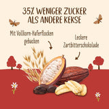 Galletas con avena y chocolate ecológico Allos | Galleta Crujiente De Avena Integral Y Chocolate | Endulzar con miel 6 x 130g