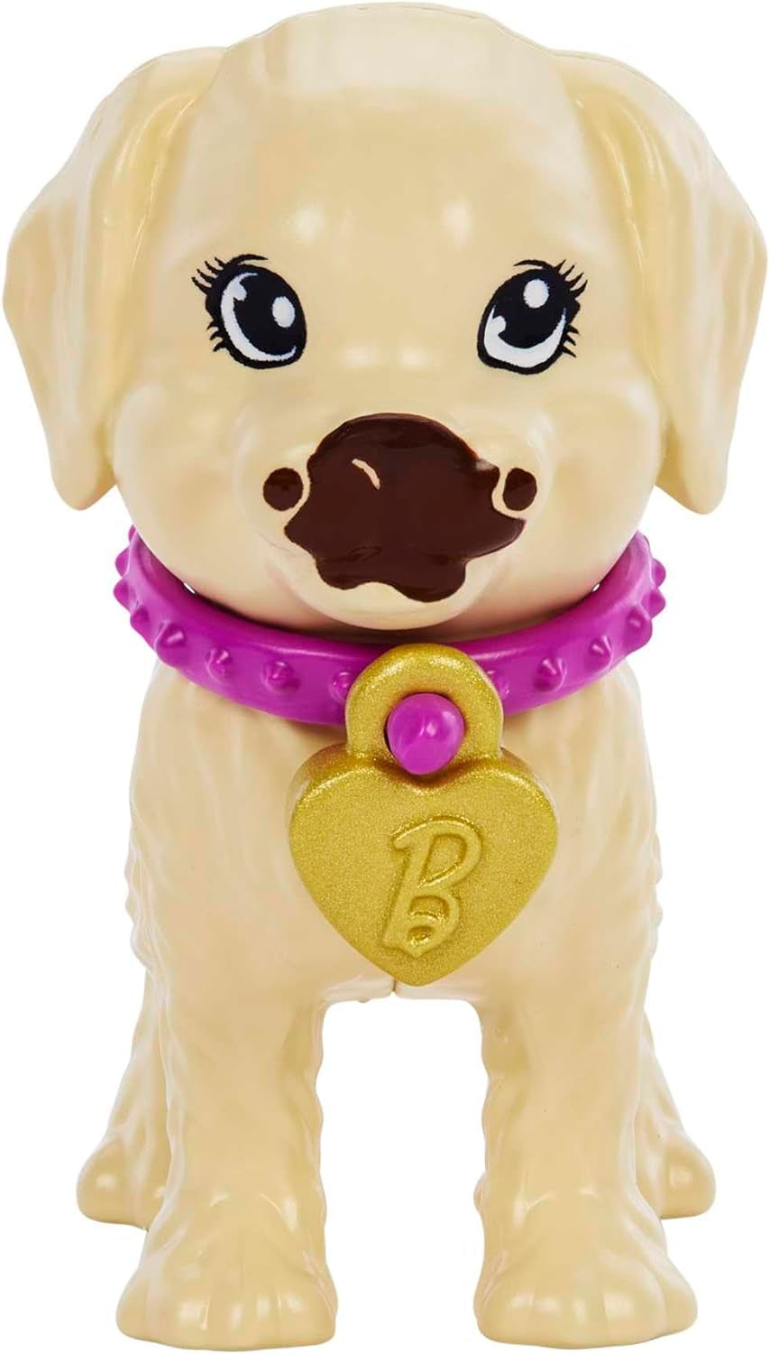 Adopción Barbie Puppy - Muñeca y 2 cachorros, con certificados de adopción, efecto de cambio de color, jaula y accesorios, para niños a partir de 3 años, HKD 86
