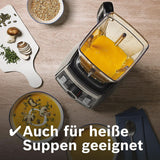 Bosch Batidora de pie Vitaboost MMBH6P6BDE, 6-Klingen-Edelstahlmesser, 2.5L Tritan-Mixbehälter, Stopfer, 6 Automatikprogramme, Rezeptbuch, Bpa-Frei, Einfache Reinigung, 45.000 U/Min, 1600 W, Schwarz Bucatarie Naty Shop
