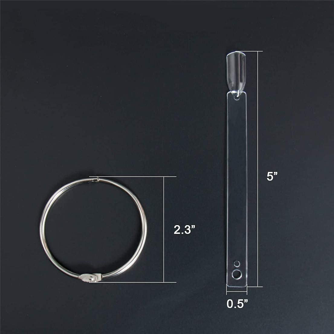 40 varillas para cápsulas de esmalte de uñas artificiales, práctico abanico, decoración de uñas (40, transparente)