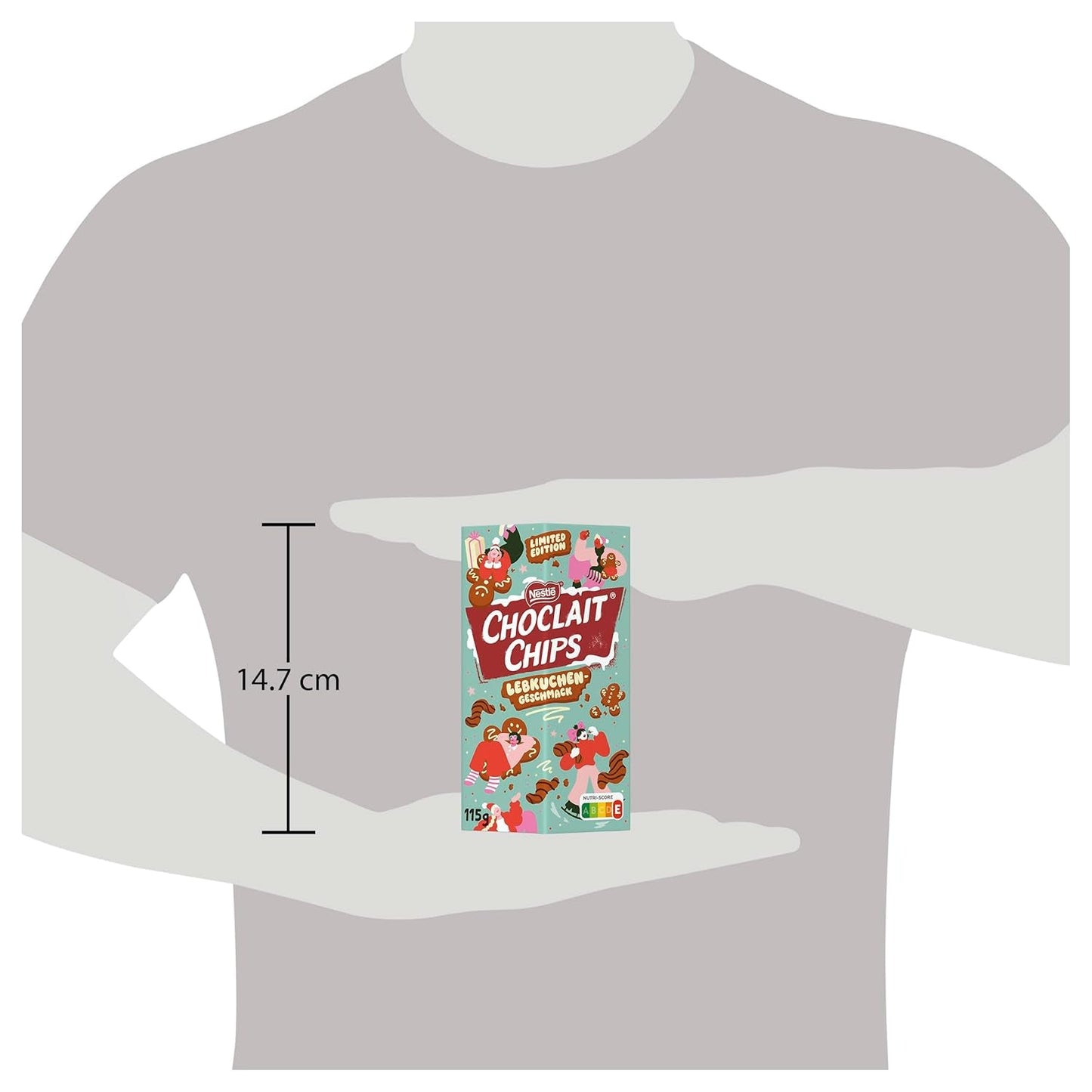 Nestlé Gingerbread, un delicioso y crujiente snack con sabor a pan de jengibre, cubierto de chocolate con leche y refinado con franjas decorativas de chocolate amargo, paquete de 4 (1 x 115g)