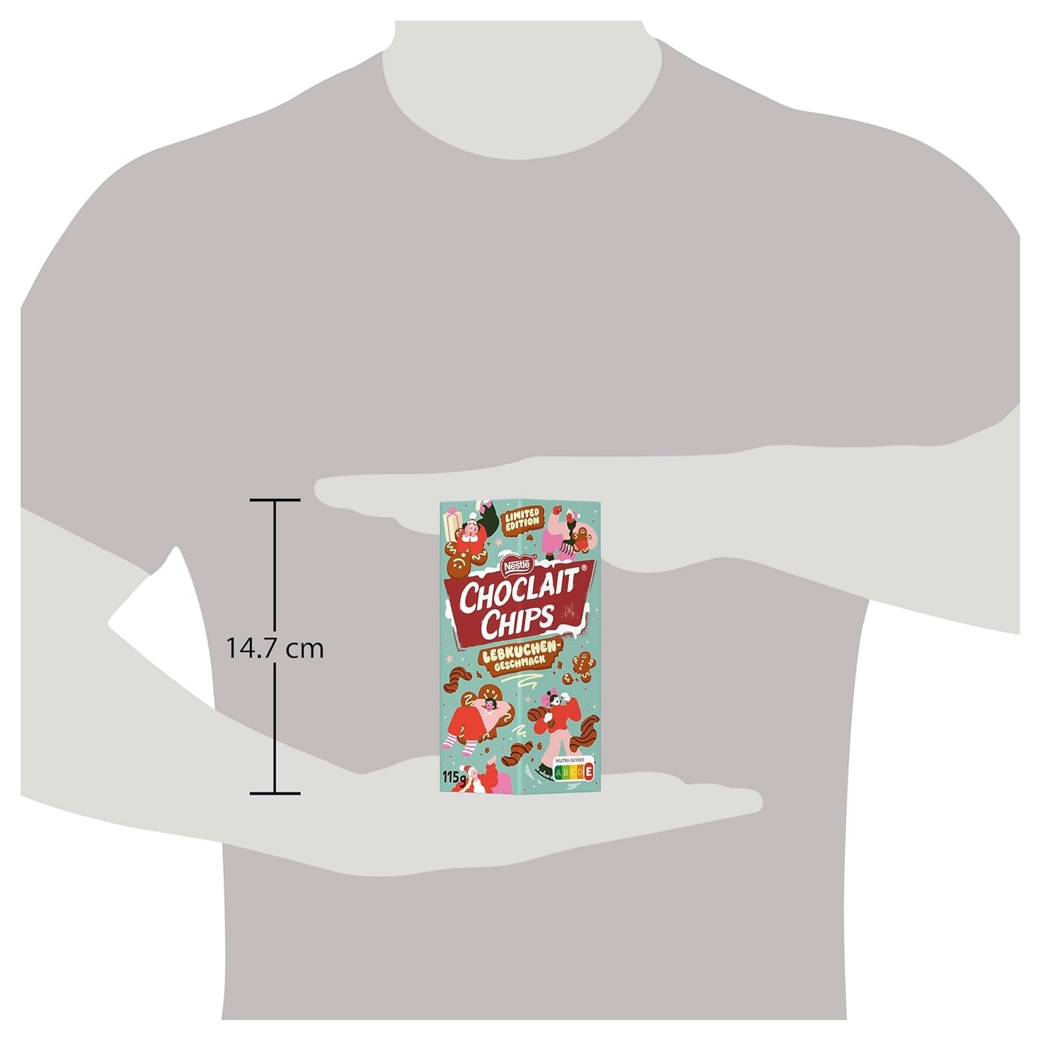Nestlé Gingerbread, un delicioso y crujiente snack con sabor a pan de jengibre, cubierto de chocolate con leche y refinado con franjas decorativas de chocolate amargo, paquete de 4 (1 x 115g)